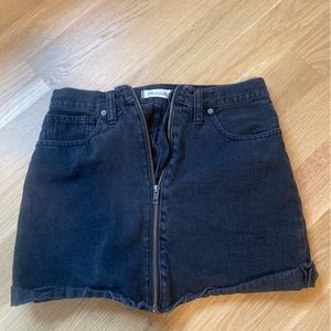 Madewell black jean mini skirt